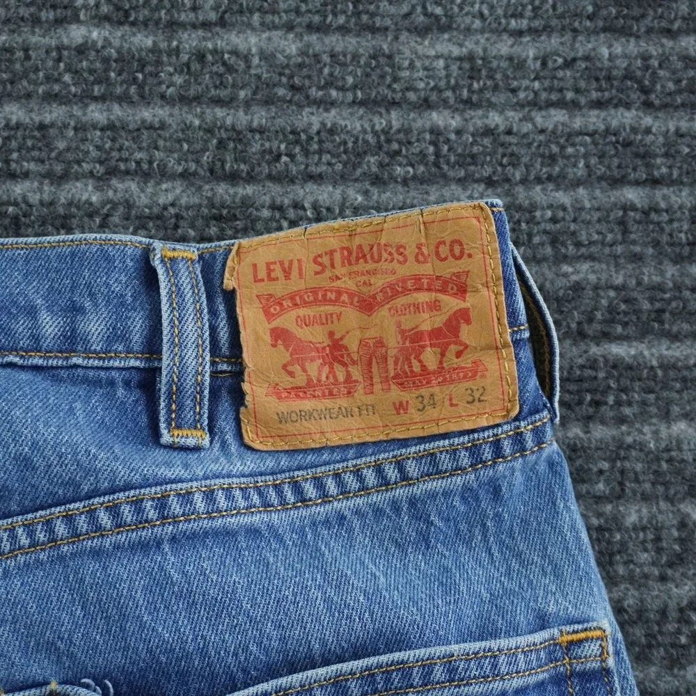 Levi's Carpenter Jeans Mens 34x32 Blue Workwear Fit Straight Leg Utility Denim